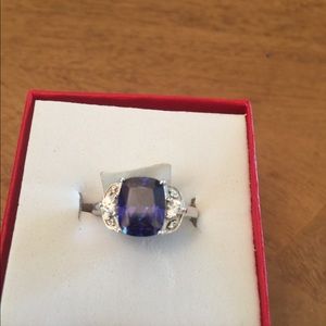 Sterling Ring with Purple Stone size 7